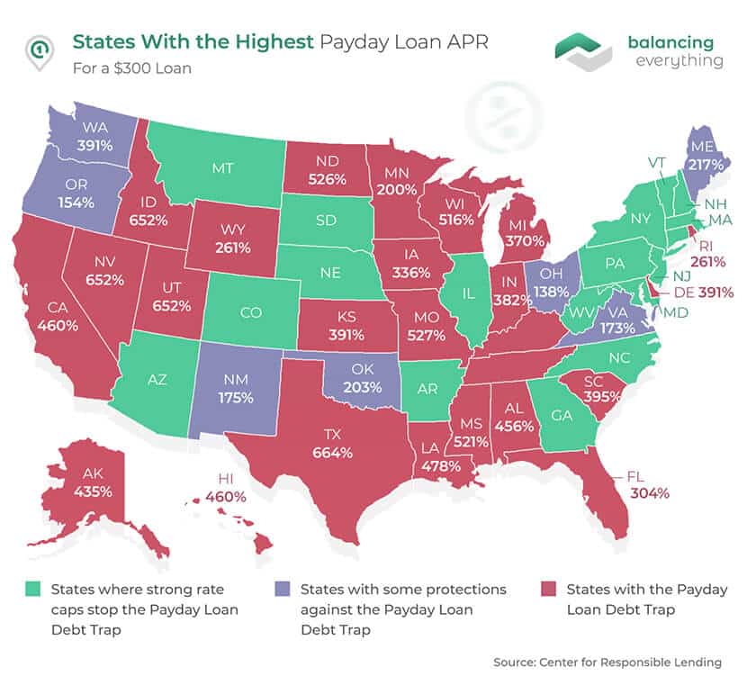 States With The Highest Payday Loan APR 1 